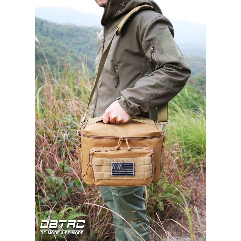 DBTAC DO MORE & BE MORE DBTAC Tactical Lunch Bag for Men Women, 12 Cans Insulated Lunch Box for Adult | 9L Leakproof Lunch Cooler Tote for Work Office Outdoor Travel | Soft Easy To Clean Liner x2 (Brown) - Image 2